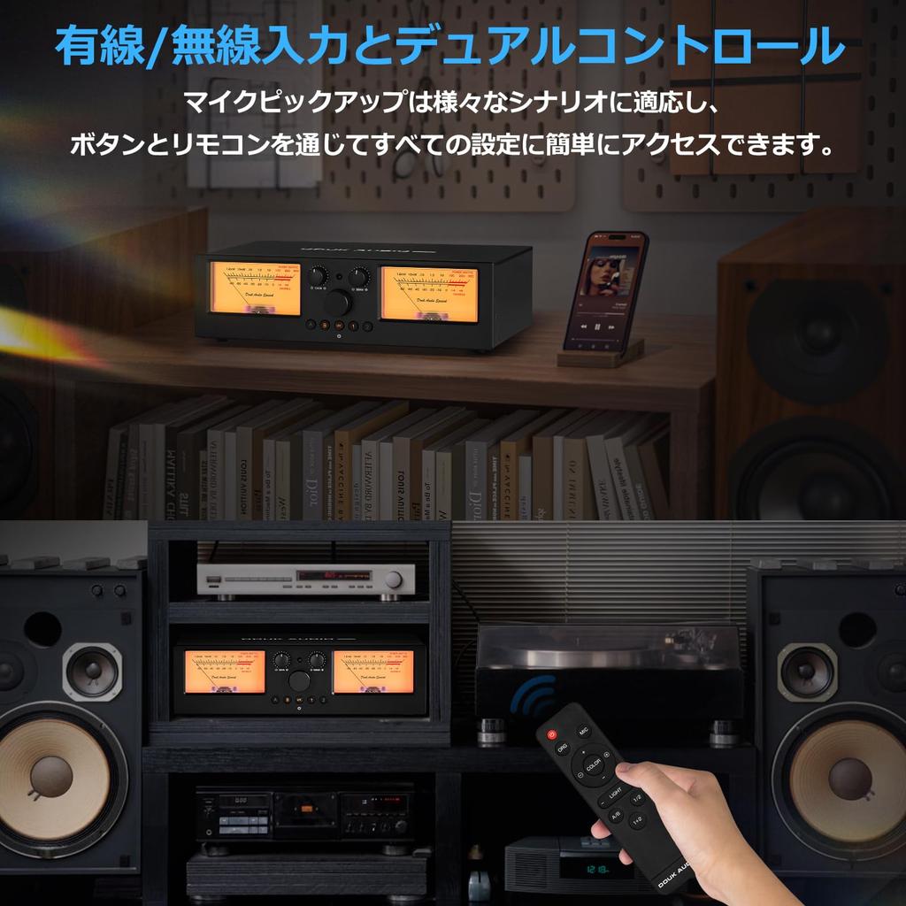 Douk Audio & Nobsound VU3PRO Audio Selector/Speaker Switcher with VU Meter - 2 Inputs, 2 Outputs, 350W, Tube Amplifier Protection