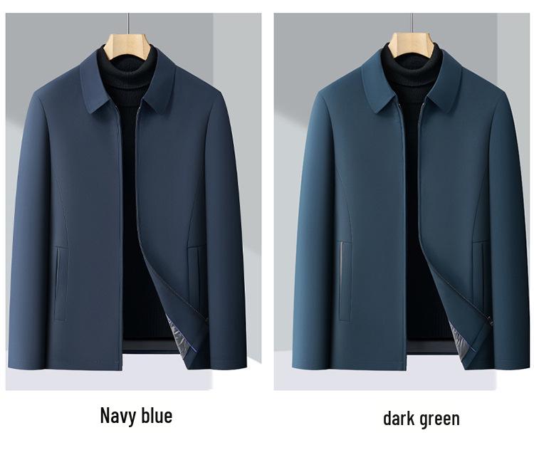 Counter Men's Mid-Age Business Casual Lightweight Warm Down Jacket with Turn-Down Collar