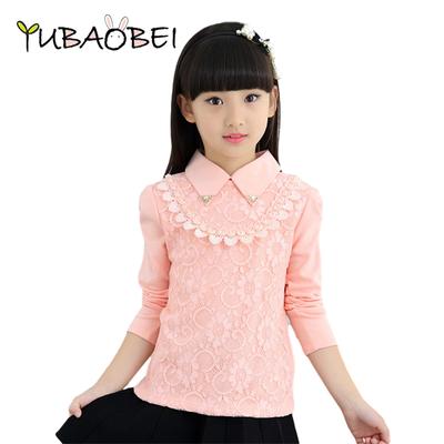 Frühling/Herbst Baby Mädchen Weißes Hemd Kinder Schule Mädchen Spitze Tops Kinder Baumwolle Bluse