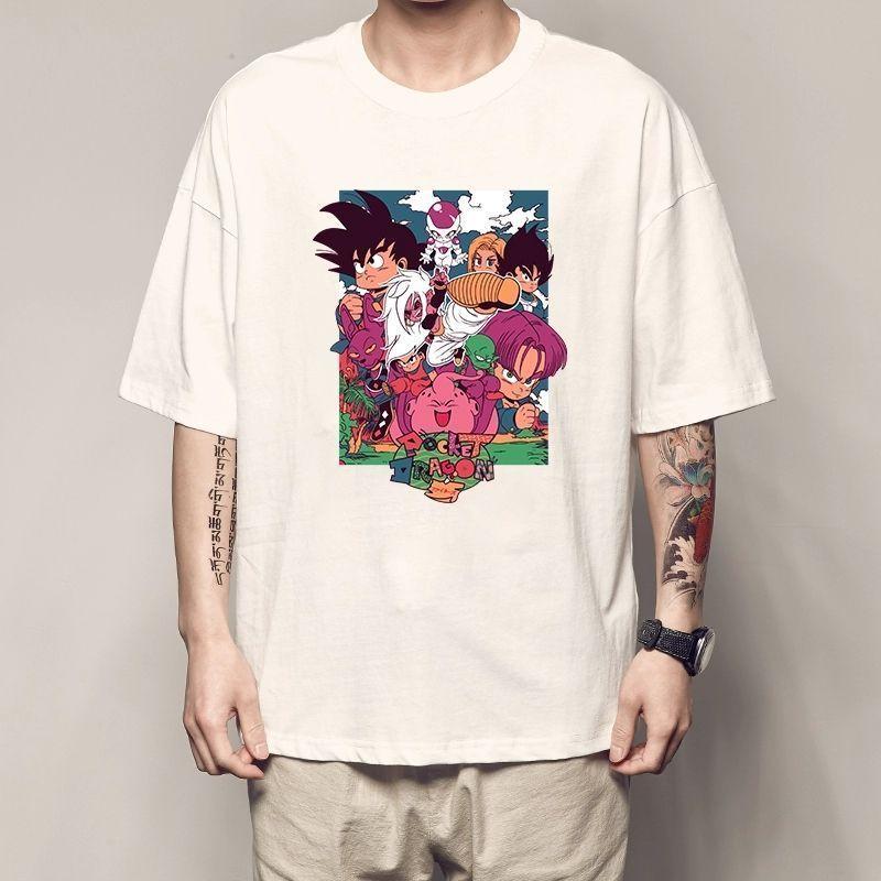 Last Language  Dragon Ball Little Wukong T-shirt Trunks Short-sleeved Dragon Ball Garin Fairy Peach White Clothes
