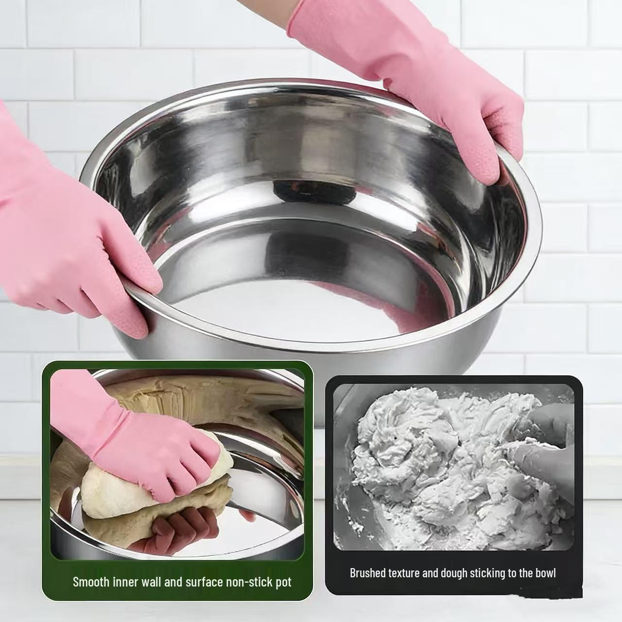 Versatile Large Stainless Steel Basin for Kneading, Vegetables, or Face Washing Stainless Steel Basin 32cm