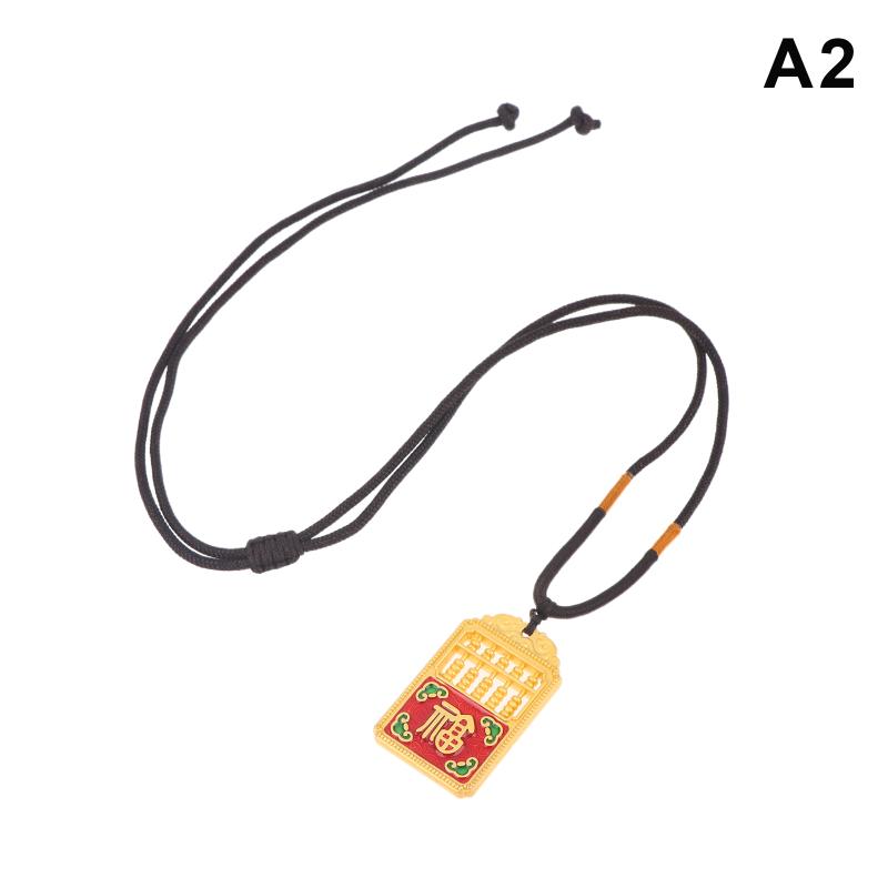 Premium Sand Gold Flower Wire Hollow Lucky Charm Bag Gourd Necklace Wealth Attracting Peace Lock Longevity Lock