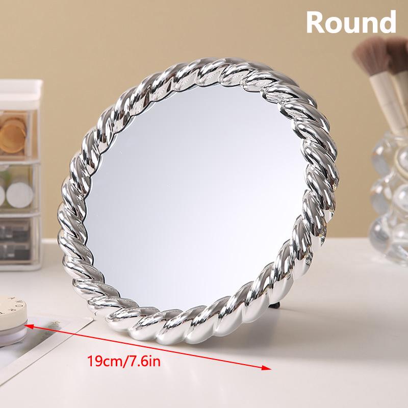 

Гальваническое зеркало Ретро зеркало HD Портативное зеркало для макияжа Настольное стоячее зеркало для туалетного столика