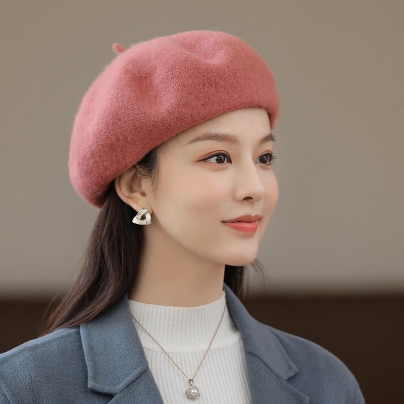 Woolen Hat Autumn and Winter Versatile Retro Beret Painter Woolen Top Hat Bud Winter Fashion Hat
