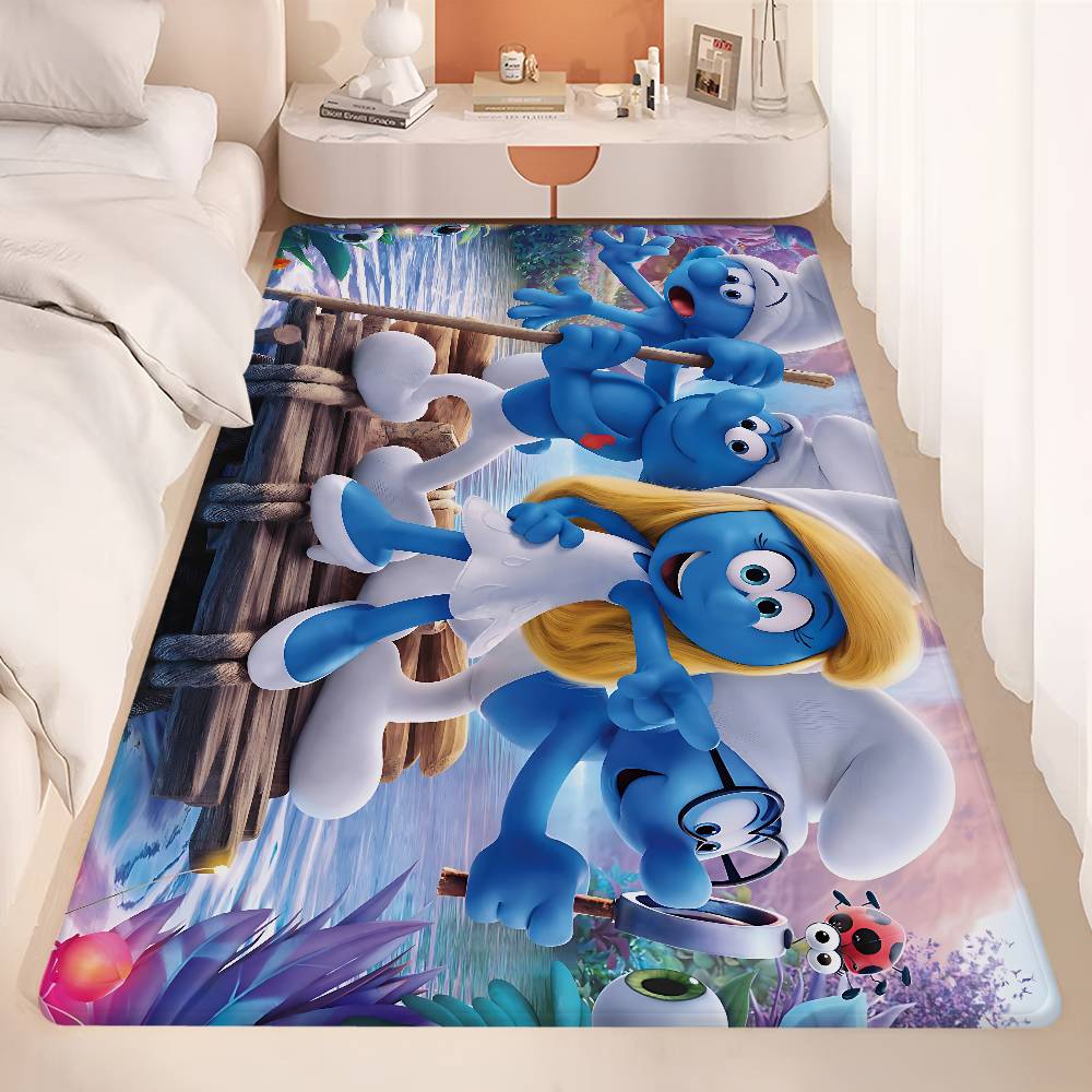 Cartoon S_ Schlümpfe Zimmerteppiche Retro Mehrere Auswahlmöglichkeiten Wohnzimmer Küchenteppich Rutschfest Willkommensteppich