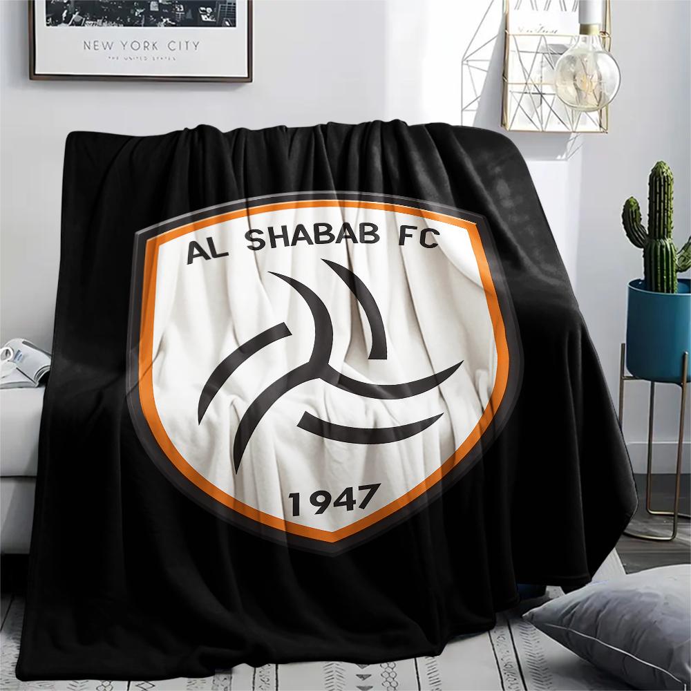 1PC Al-Shabab FC Print Flannel Blanket, High quality All Seasons, Home Decor, Warmth and Comfort, Perfect for Christmas Gifts