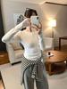 Women's Slim Fit Round Neck Long Sleeve White T-Shirt - Autumn/Winter 2025