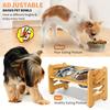 Adjustable Elevated Dog and Cat Feeder with Foldable Stand and 2 Stainless Steel Bowls, Perfect for Small Pets