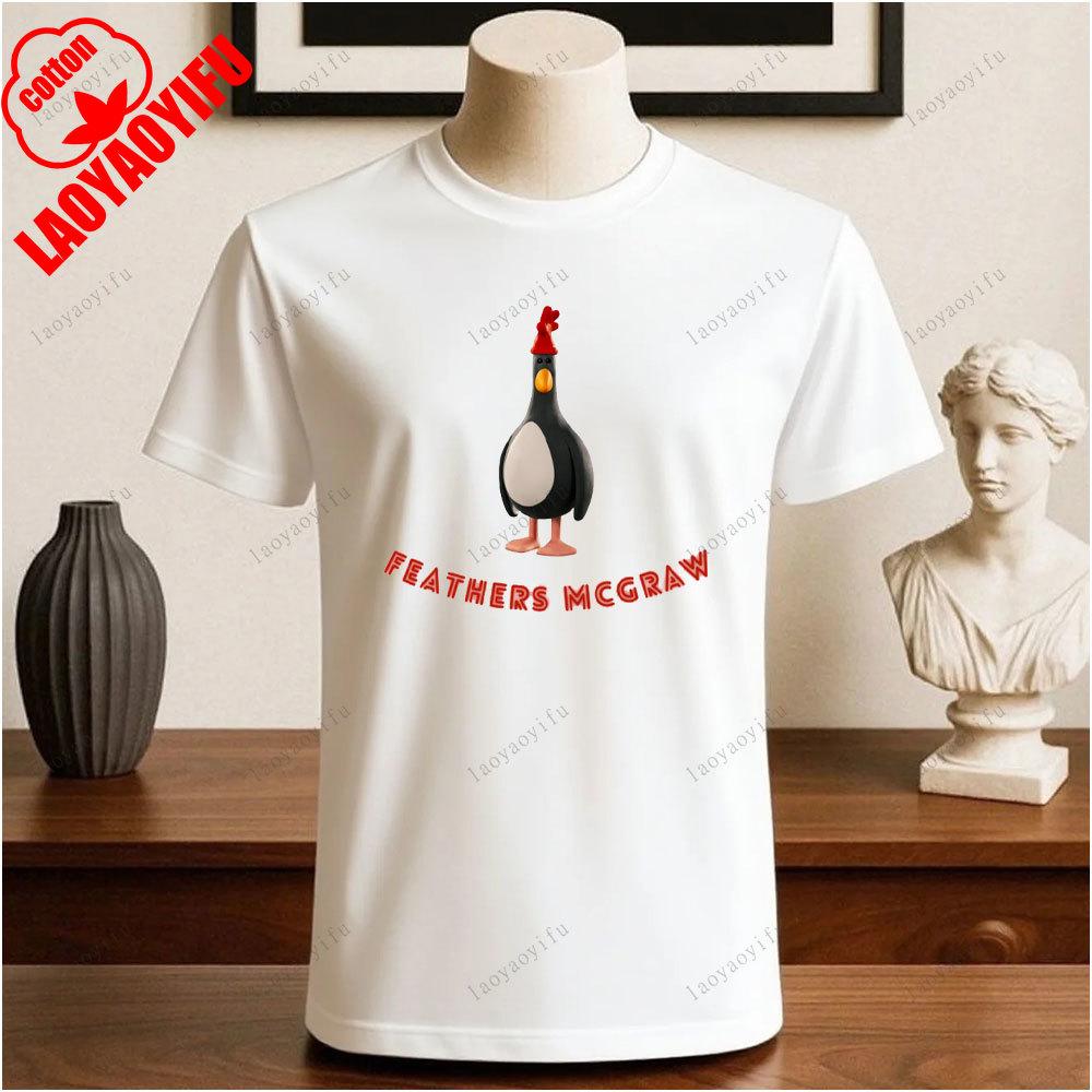 Wallace und Gromit Bedruckte T-Shirts Tops Cartoon und Anime Bedrucktes T-Shirt Wochenende Retro Grafik-Tee Vintage Ästhetik