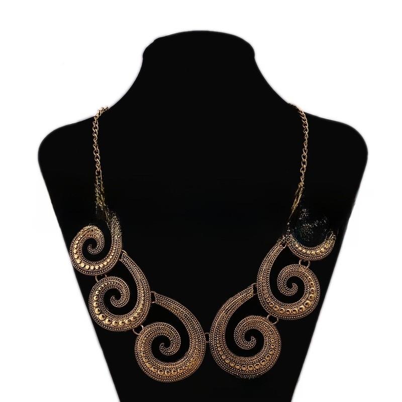 Ethnic Style Alloy Necklace With Retro Finish For Men And Women Office Wear