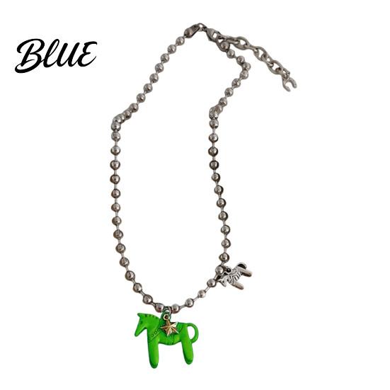 Horse Lover Gift Coated Pendant Necklace Bright Color Cute Charm