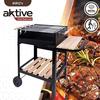 Barbecue au charbon de bois - AKTIVE - Double grill - Portable - Noir - 10 personnes