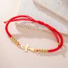 LIKGREAT Bracelet Croix Ankh Égyptienne Bracelet Symbole de Vie Réglable pour Femmes Hommes Bijoux Amulette en Acier Inoxydable Cadeau