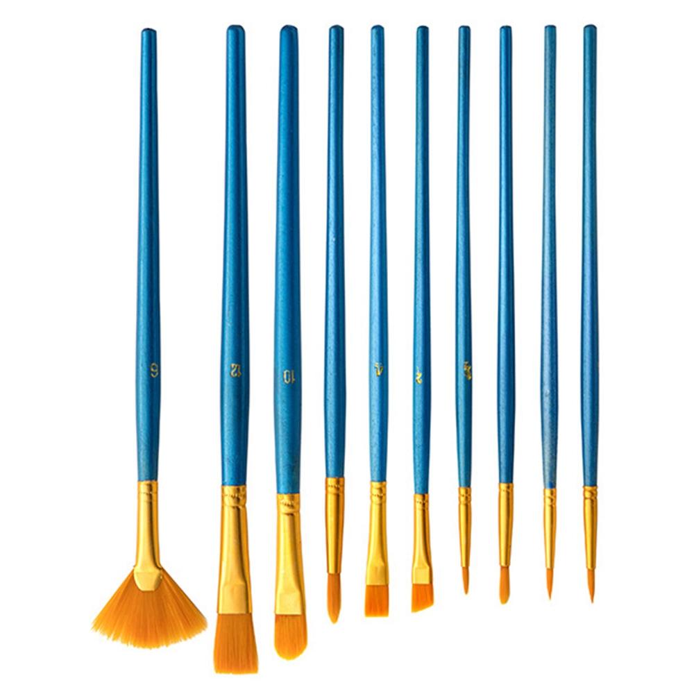 

20101210 10Pcs/Set Paint Brushes Graffiti Watercolor Painting Nail Art Artist Student Nylon Hair Drawing Brushes Kit Type A
