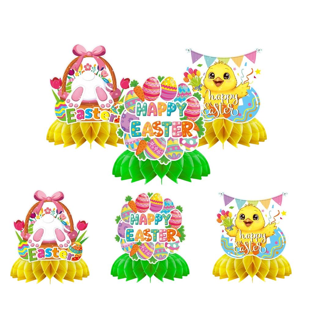 Easter Party Decoration Easter Flag Spiral Hanging Honeycomb Ornament Scene Arrangement