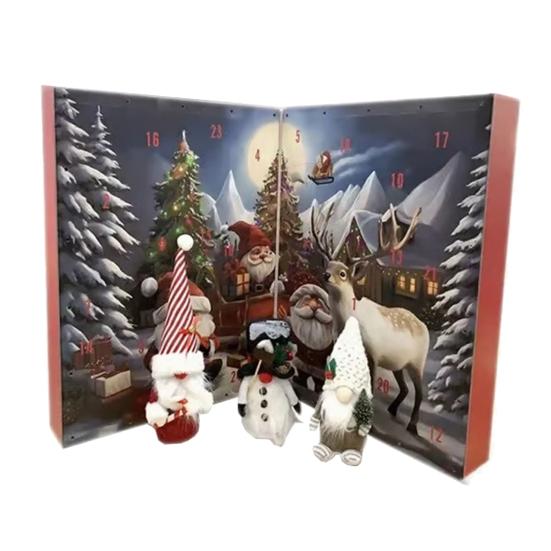 Christmas Gnome Advent Calendar 2025 with 24 Windows Countdown To Christmas Holiday Decor for Kids Family Festive Paper Calendar for Daily Surprises