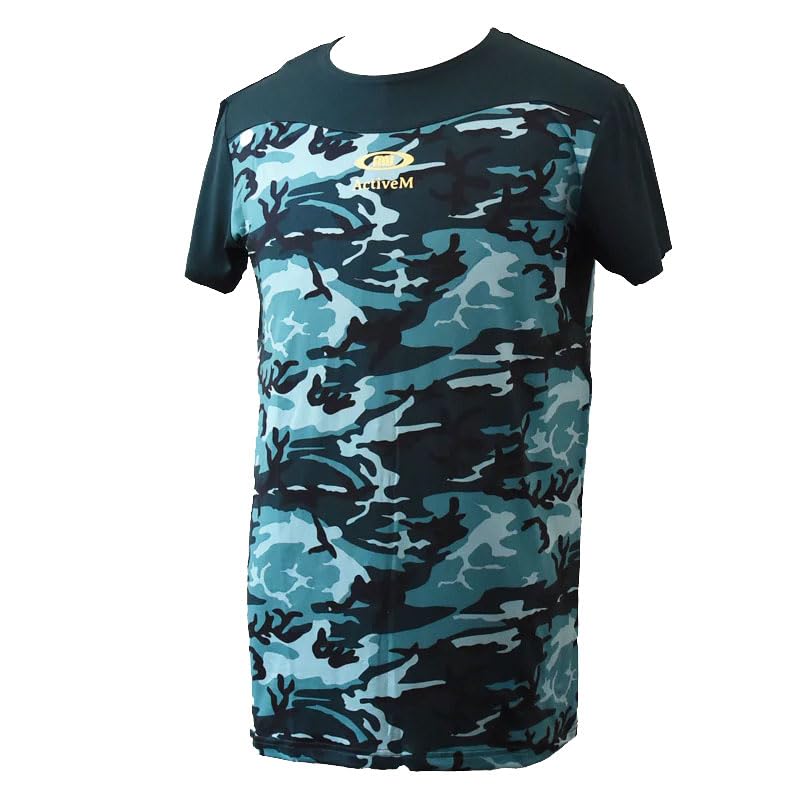 ActiveM Short Sleeve Comfort Camo Pattern Series Size Undershirt, (Dark Green, M)