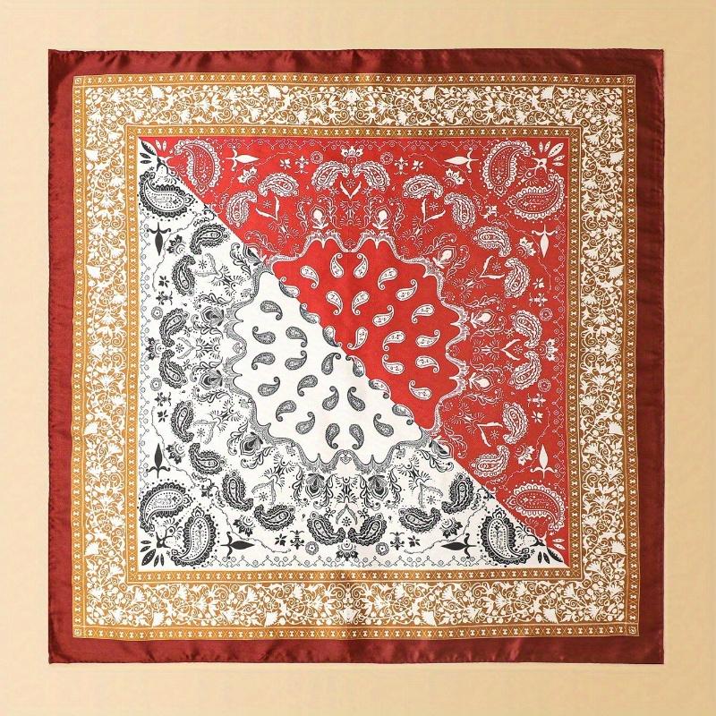 

1 шт. Мужской модный универсальный бандана-шейный платок из искусственного шелка с принтом «пейсли» и лоскутным узором, 60 см Red Edge разноцветный