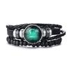 1PCS Aries 12 Horoscope Multi-layer Leather Rope Bracelets for Men Women Gifts Vintage Pulseira Jewelry