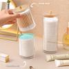 1pcs Cotton Swab Storage Box Acrylic Jar Makeup Organizer Cotton Round Pad Holder Box Q Tip Holder Dispenser with Bamboo Lid