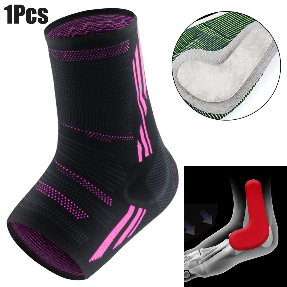 1Pcs Ankle Compression Sleeve for Women Men Ankle Brace with Silicone Gel  Toeless Compression Sock