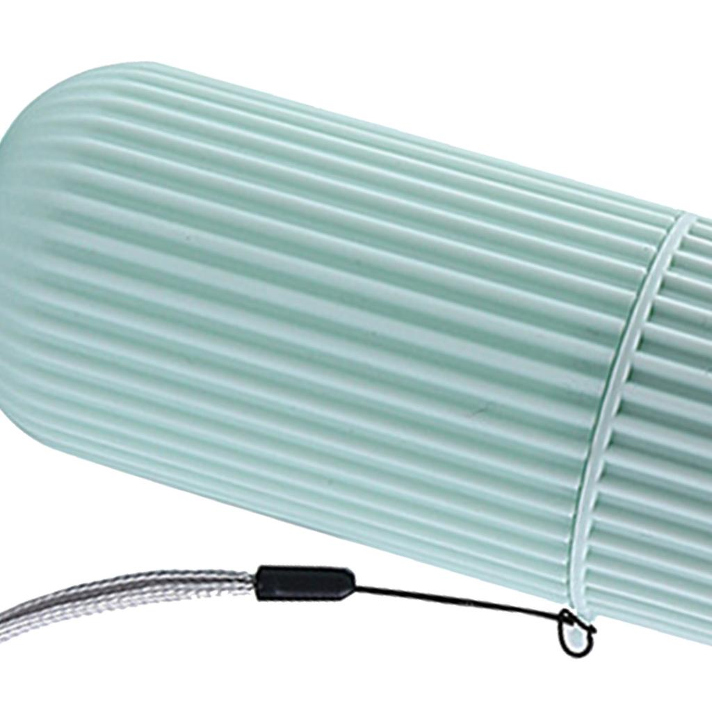 Travel Toothbrush Case Carrier Portable PP Slip Resistant Travel Toothbrush Cup with Cover Green