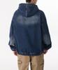 Musinsa Standard Big Brush Oversized Denim Hooded Zip-Up Jacket [Medium Indigo]