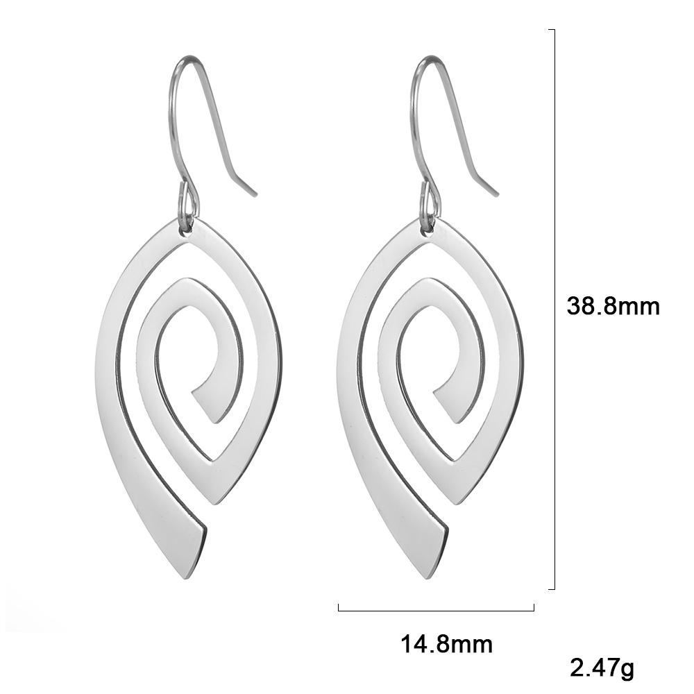 Stainless Steel Spiral Swirl Drop Earrings for Women Gold BlackGeometric Dangle Earring Jewelry