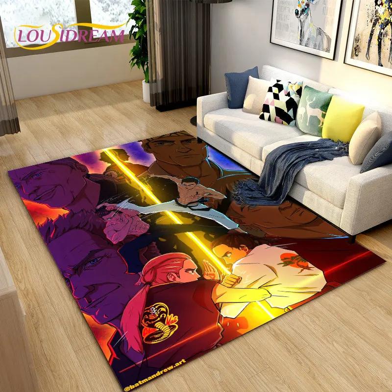 Cobra Kai Amanda TV-Karate-Teppich, groß, Teppich für Wohnzimmer, Schlafzimmer, Sofa, Fußmatte, Dekoration, rutschfeste Bodenmatte für Kinderspiele