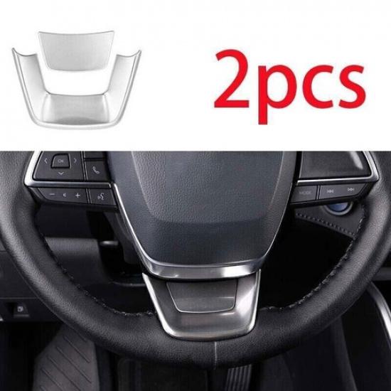 2X Steel Silver Steering Wheel Panel Cover Trim For Toyota Highlander -