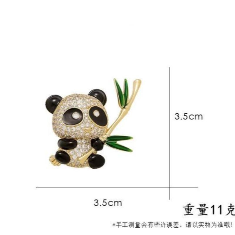Chinese Style Animal Panda Brooch Alloy Women's Jewelry Valentine's Day Birthday Gift Practical Clothing Backpack