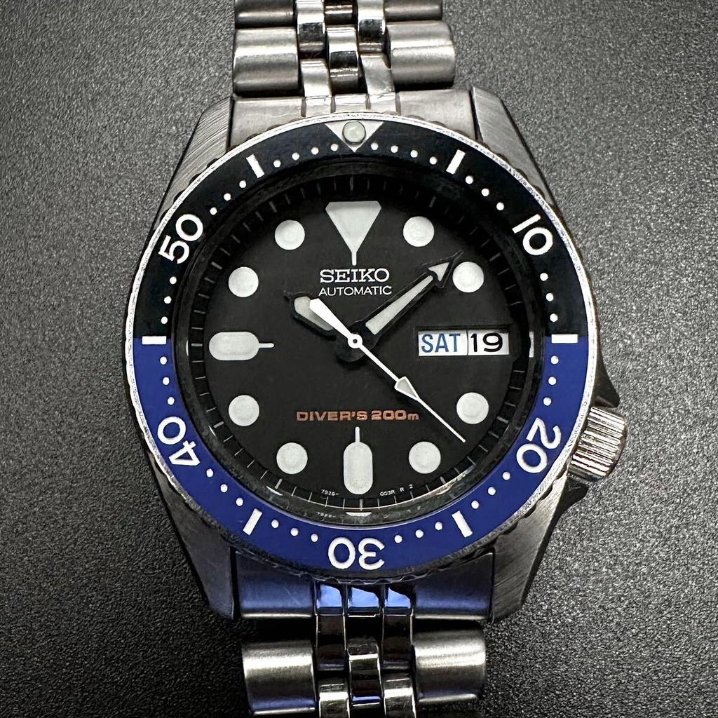 SEIKO Ceramic Bezel Inner for SKX013 SKX015 Aftermarket Part MOD Custom Part Batman Flat Green Luminous 7S26-0030 33.7mm etc