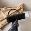 Shoulder Bags For Women Solid Color PU Leather 2024 Trend Lock Handbags Small Purse Hand Lady Designer Zipper Clutch