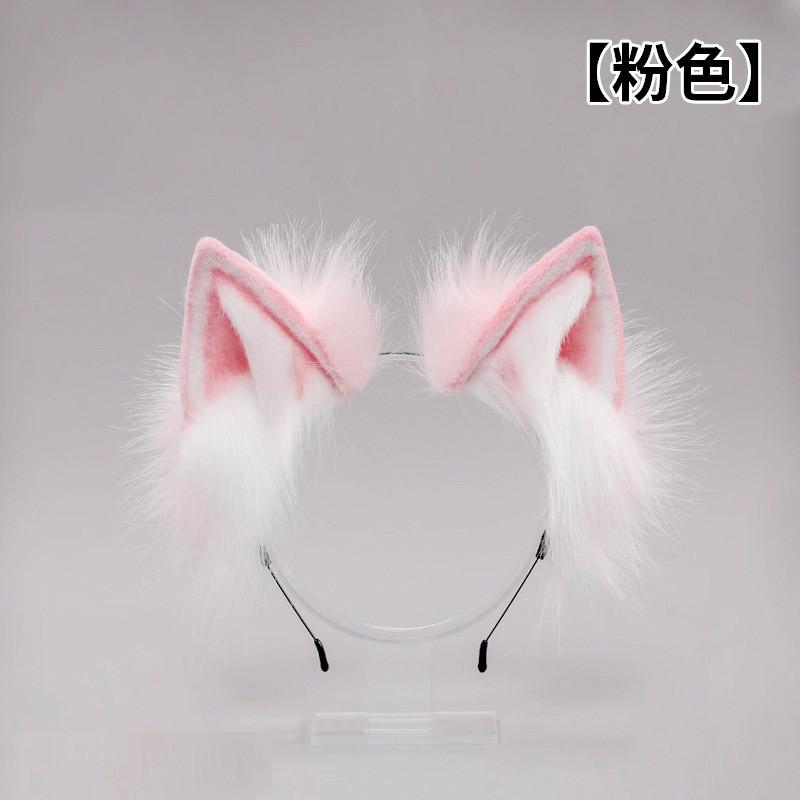 Handmade Japanese Style Animal Ear Headband Lolita Cosplay Cat Fox Ears Hair Accessory Soft Plush Clip