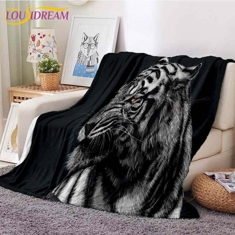 

3D одеяло с тигром, супер мягкое на весну и осень, современное линейное художественное одеяло из шерпа, покрывало для путешествий, Прямая поставка 150x200cm