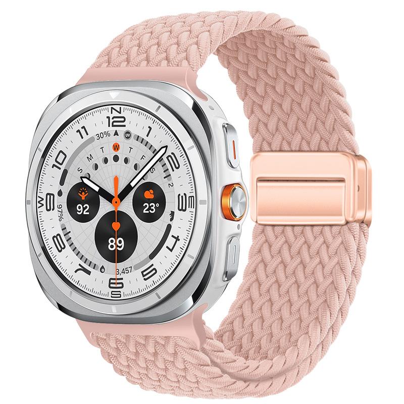Nylon Magnetic Buckle Strap For Samsung Galaxy Watch Ultra 47mm Braided Solo Loop Bracelet For Galaxy Watch Ultra 47mm Correa