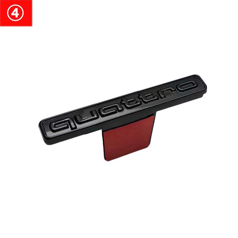 2026 Quattro ABS Car Front Grille Sticker Emblem Badge Decal For Audi A8 Q3 Q4 Q5 A1 A3 A5 A6 A7 Q6 Q7 S3 S5 S7 A4L Auto Accessories