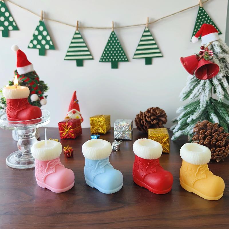 Christmas Handmade Candles Party Decoration Aromatherapy Christmas Gift Room Fragrance Festive Atmosphere 6x6.5x4.5cm