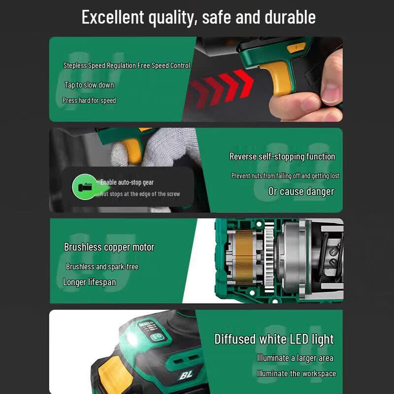 SATA ChiE Series 20V Brushless Cordless Impact Wrench CN plug (adapter included)