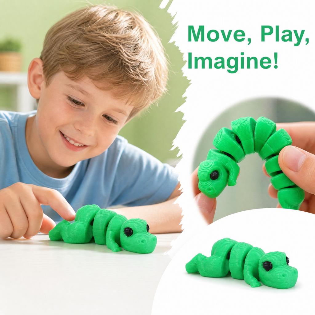 3D Printed Articulated Dinosaur in, Creative Toy Figure for Kids