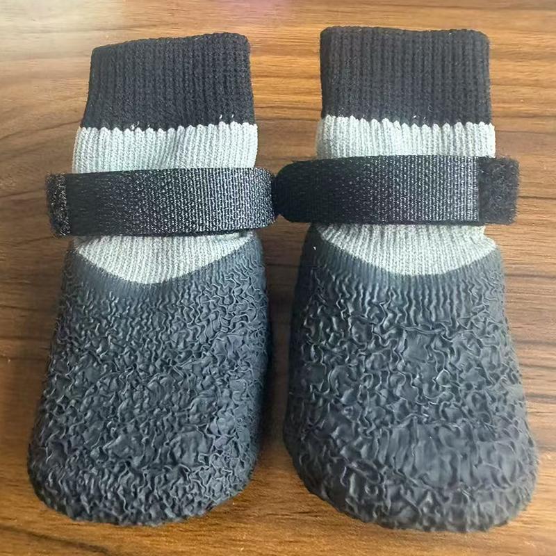 

4 шт./комплект Антигрязевые Регулируемые Сетчатые Ботинки для Щенков Нескользящие Собачьи Ботинки Износостойкие Водонепроницаемые Чехлы на Лапы Собаки Товары для Питомцев Black S