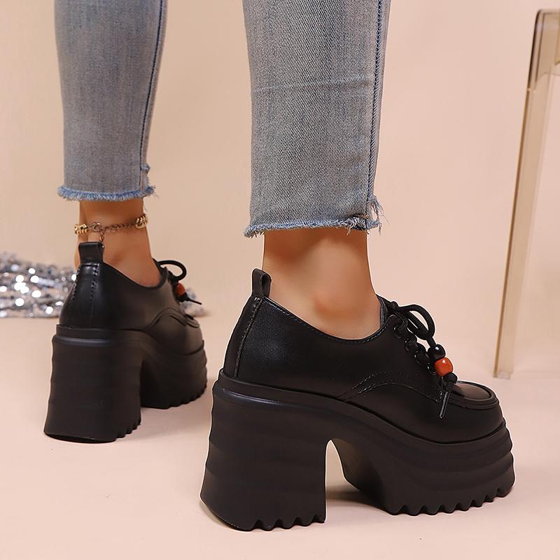 Fashion Women's Fashion Chunky High Heel Short Boots Woman Autumn Winter Platform High Heels Shoes Woman Tassel Decor Thick Sole Booties