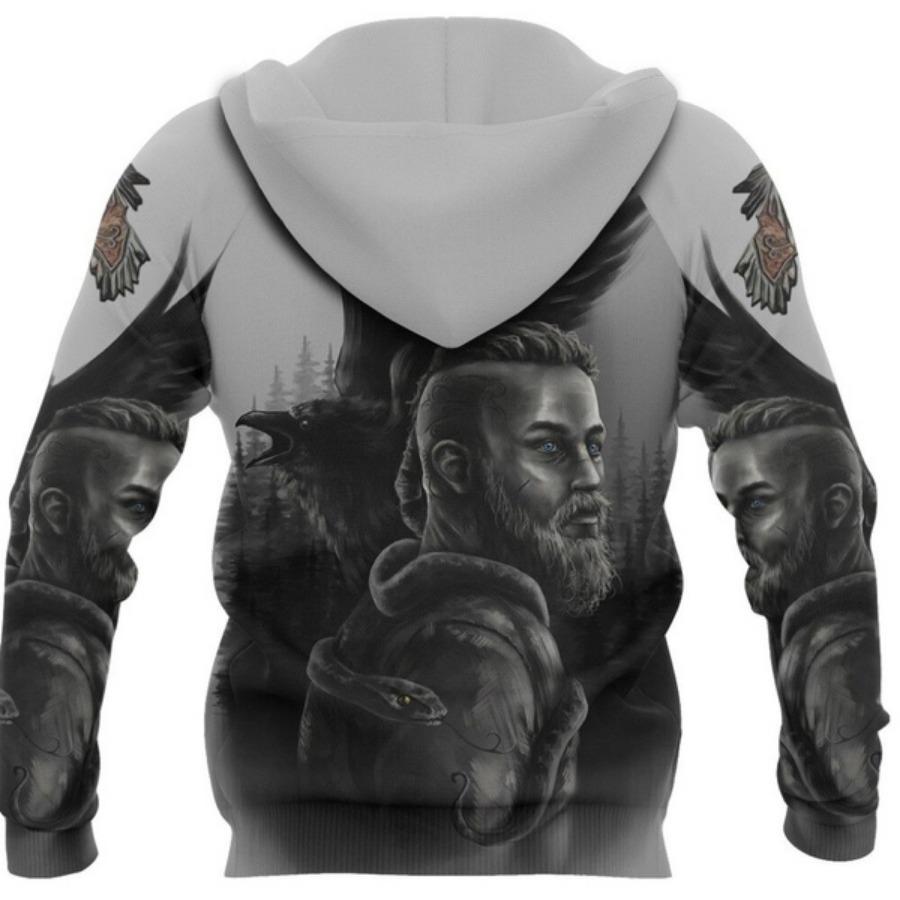 Viking mikina s kapucí Ragnar Raven Of Odin 3D potištěná pánské mikiny s kapucí Harajuku Streetwear svetr podzimní unisex ležérní bunda tepláková souprava