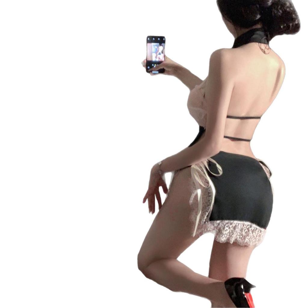 Rochie Mini Sexy Sheer Cheongsam cu Gât Halter Bodycon și Spate Decoltat cu Decupaj