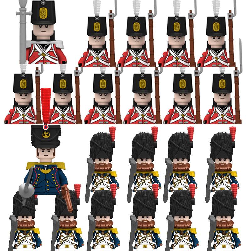 Medieval Castle Knight Soldier Building Blocks Napoleon Figures British French Infantry Cavalry General DIY Toy Gift S001