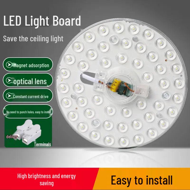 Energy-Saving LED Ceiling Light Panel Retrofit Module - Round Magnetic Light Source for Household