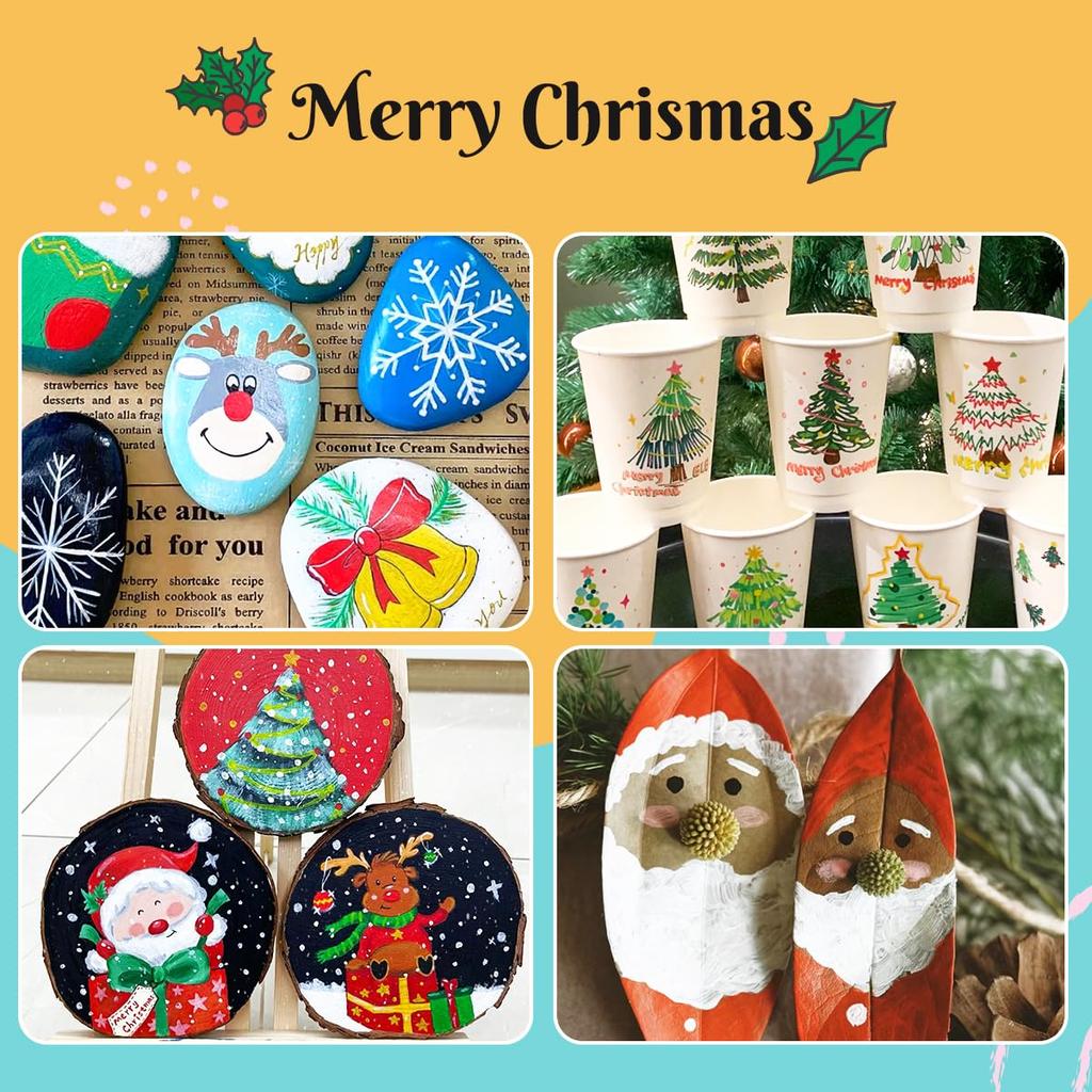 Arrtx Acrylic Paint 36 Acrylic Markers for Rock Flexible Brush Paint Art Fabric Paint Art Waterproof DIY Crafts Pens, Colors, Painting, Tip, Markers,