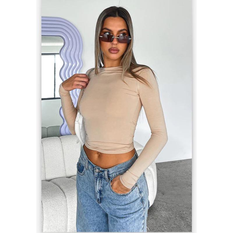 Women's Slim Fit Base Shirt Long Sleeved T-shirt Top
