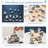 Children's Balance Ability Montessori Toy Wooden Astronaut Button Beaded Blocks Stacking Game Kids Educational Toy Gift with Box
