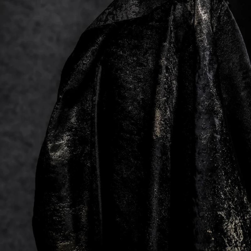 Jacquard Black Gilt Double Gradient Cloth/Retro Reflective Texture Chinese Style Cheongsam Clothing Designer Fabric